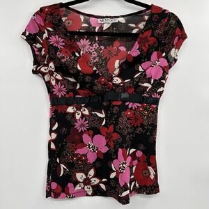 Vintage Self Esteem Y2K Womens Babydoll Top Sz S Fairy Grunge Whimsigoth Floral